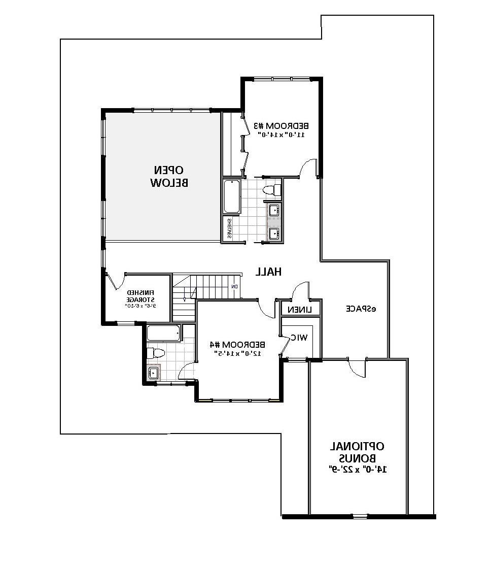 2nd Floor image of Waverly - B House Plan